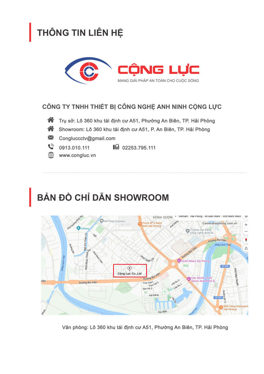 Hồ sơ năng lực công ty Camera Cộng Lực Hải Phòng