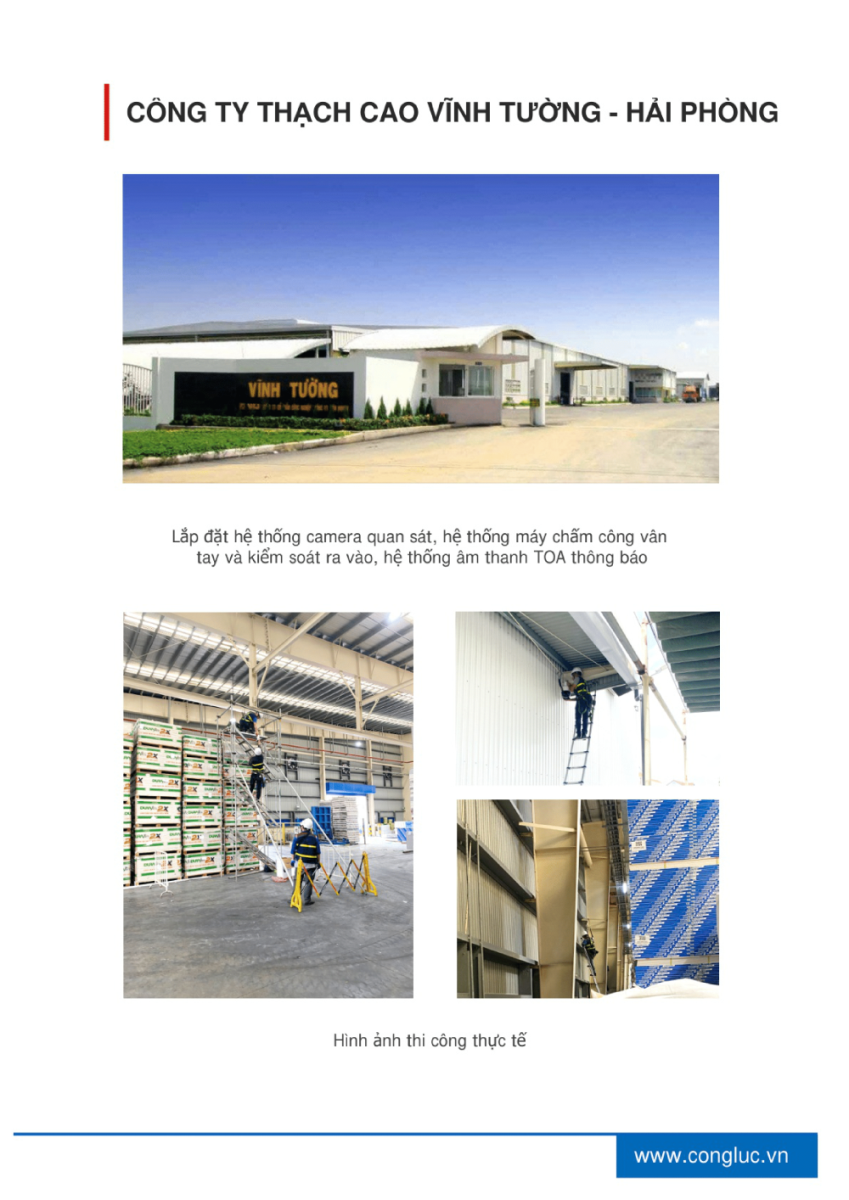 Cộng Lực nhà thầu thi công hệ thống camera tại công ty Thạch Cao Vĩnh Tường