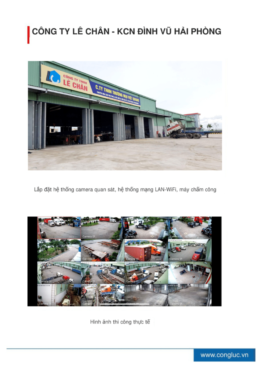 Cộng Lực nhà thầu thi công lắp hệ thống camera công ty Lê Chân, KCN Đình Vũ Hải Phòng