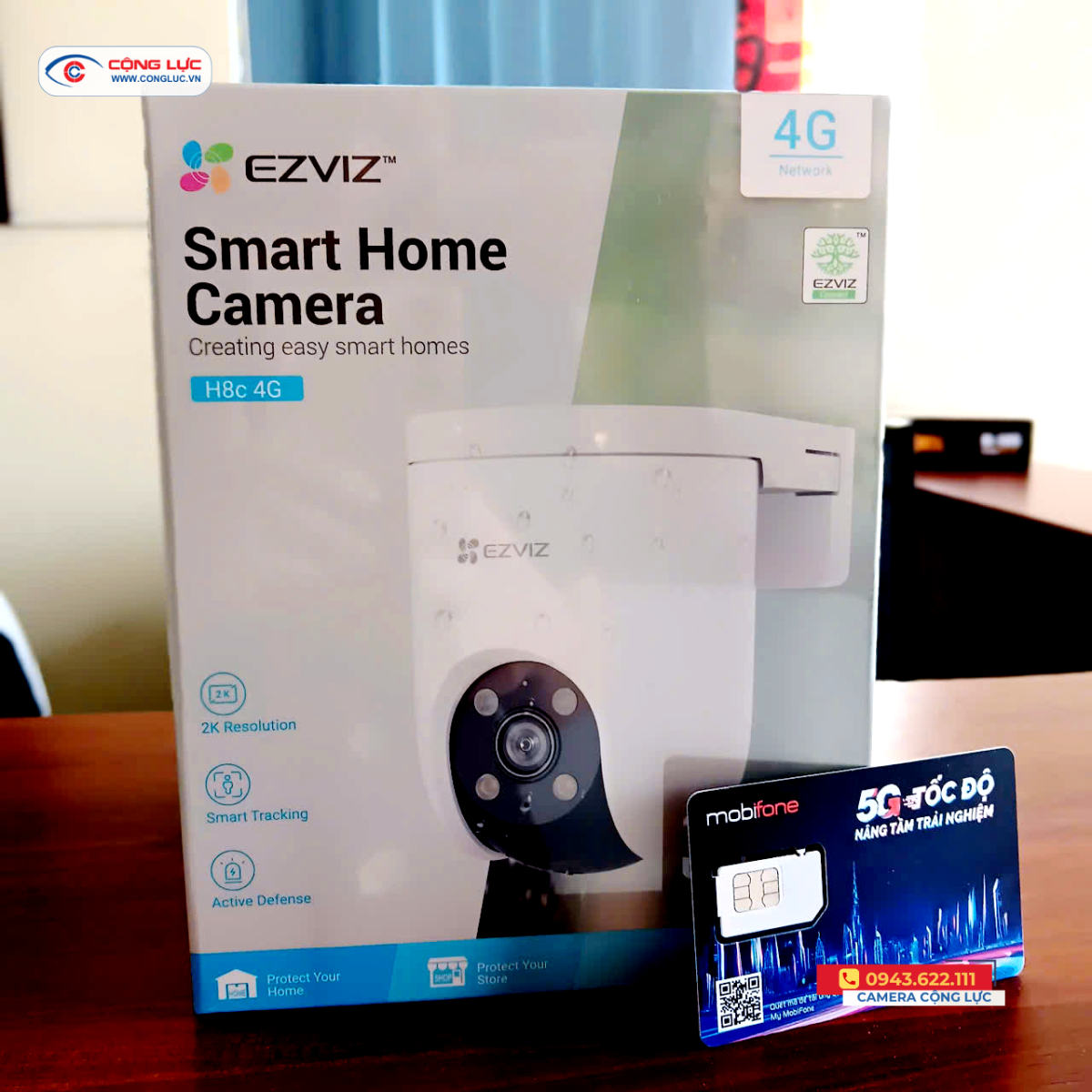 camera Sim 4G Ezviz H8C 2K 3MP chính hãng giá rẻ tại Hải Phòng