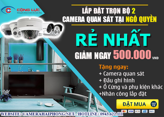đại lý lắp đặt trọn bộ 2 camera quan sát tại ngô quyền